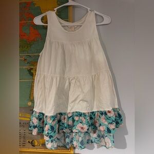 Matilda Jane tank top. Ruffle floral bottom. Size L. GUC.